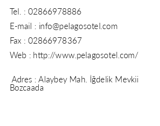 Pelagos Otel iletiim bilgileri